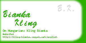 bianka kling business card